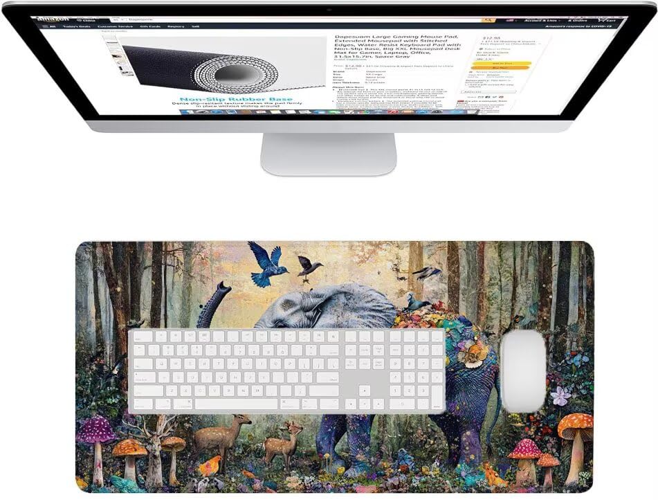 Tapis de souris grand format pour PC portable avec bords cousus durables - 3