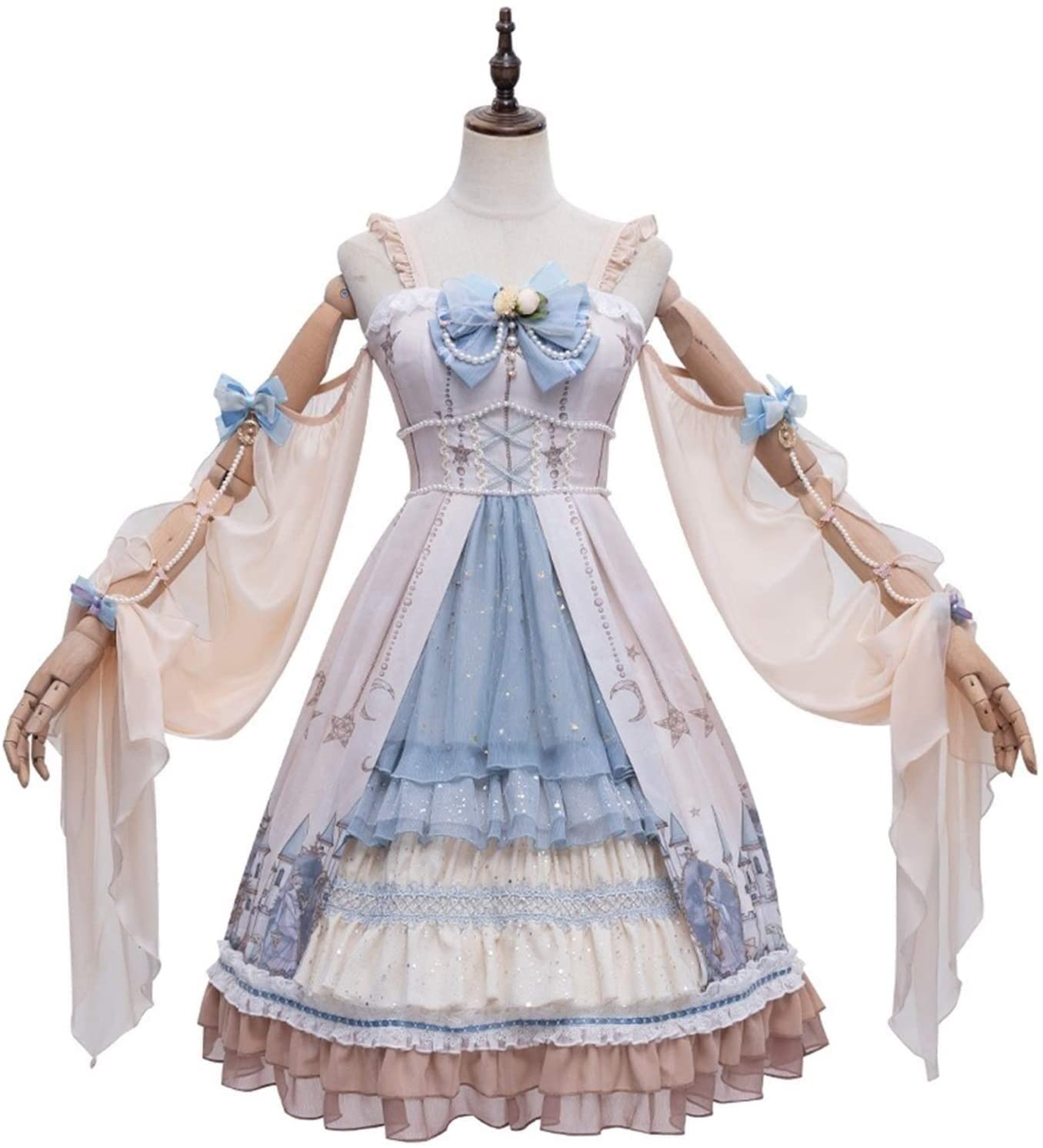 Robe Lolita Classique à Impression Numérique 3D : Ensemble Complet XL