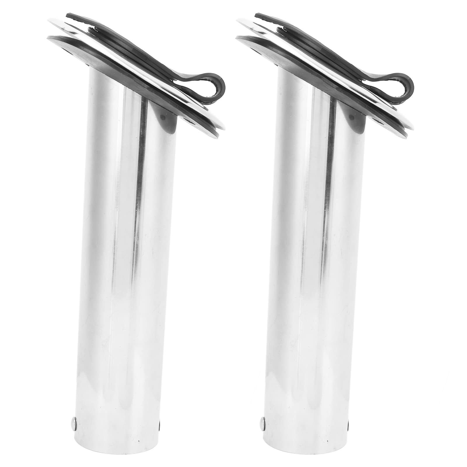 Fabater Portacanna da Pesca per Barche 9 Pollici 30° Montaggio a Incasso Acciaio Inossidabile 316 Rivestimento in PVC UV con Tappo per Yacht Acqua Salata - Confezione da 2