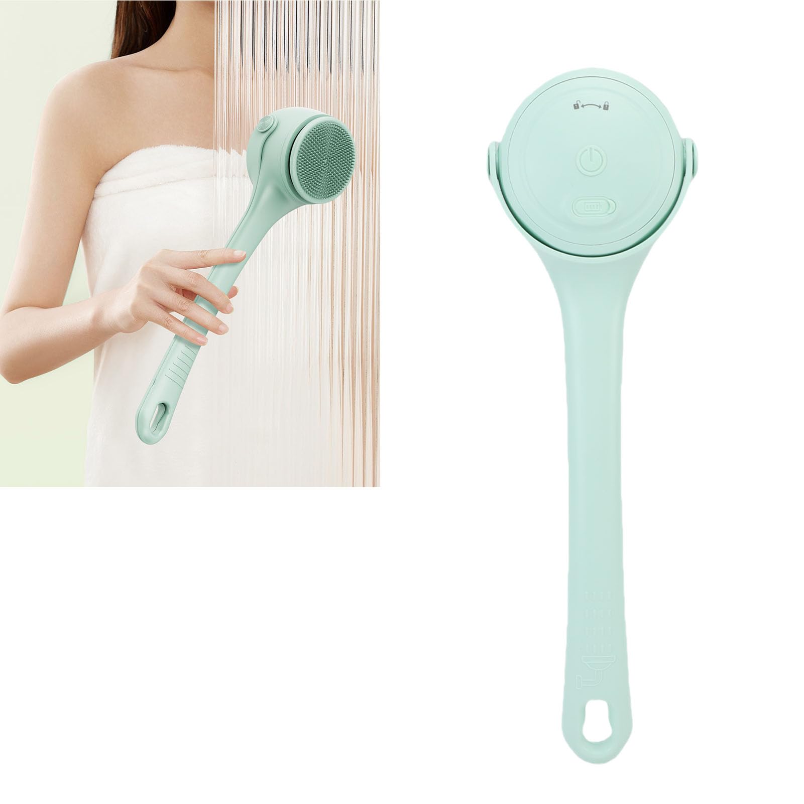 Manico per Spazzola Corpo Elettrica IPX7 Doccia Rotante Scrubber