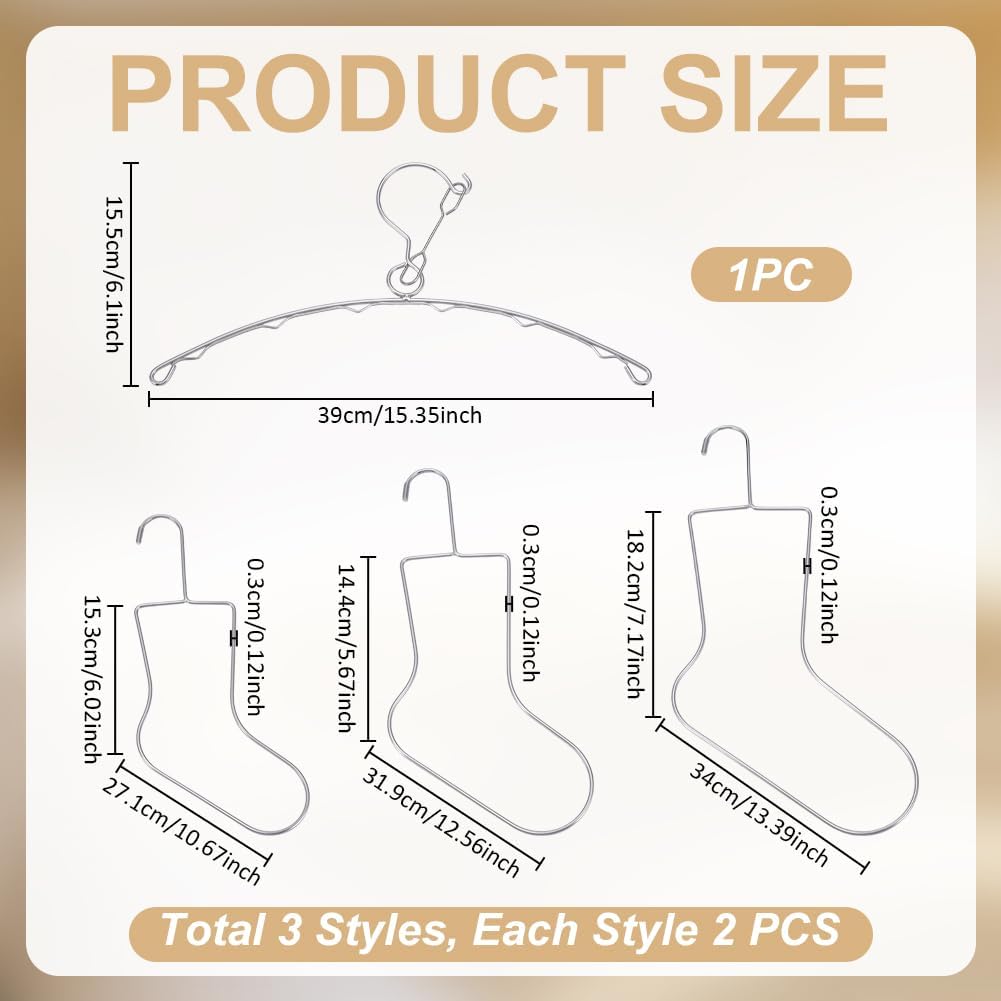 UNICRAFTALE 7Pcs 4 Styles Sock Blockers Stainless Steel Laundry Drying Hanger Rack Sock Dryings Rack Hanger for Fast Drying and Displaying Hand Knitted Socks Laundry Room Organizer