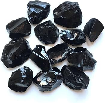 Amazon.co.jp: 100g 天然黒曜石 不規則な形の鉱物岩 オリジナルの水晶