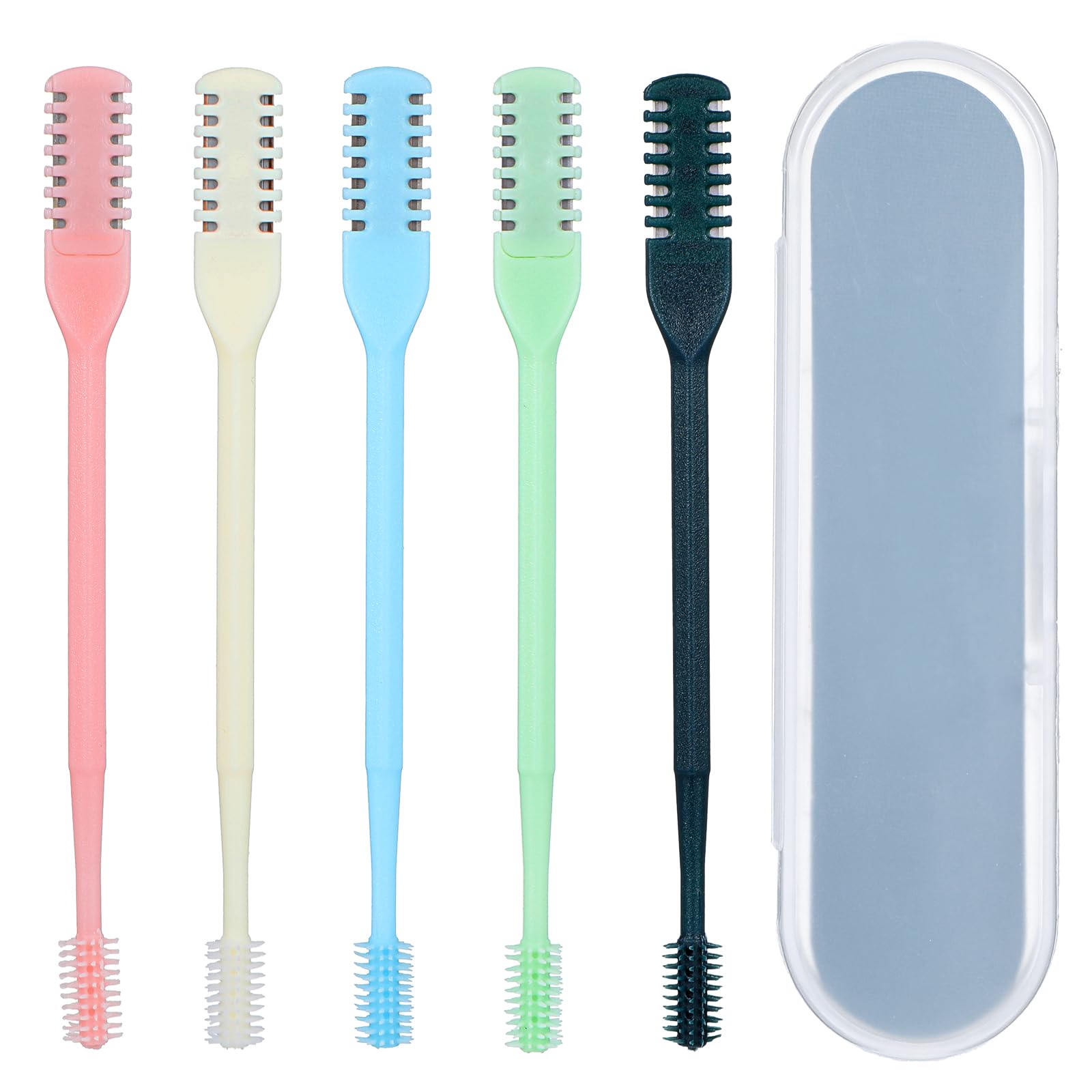 5 PCS 2-in-1 Nasal Hair Cutter Nose Trimmer Manual Double Sided Nose Hairs Knife for Women Men Portable