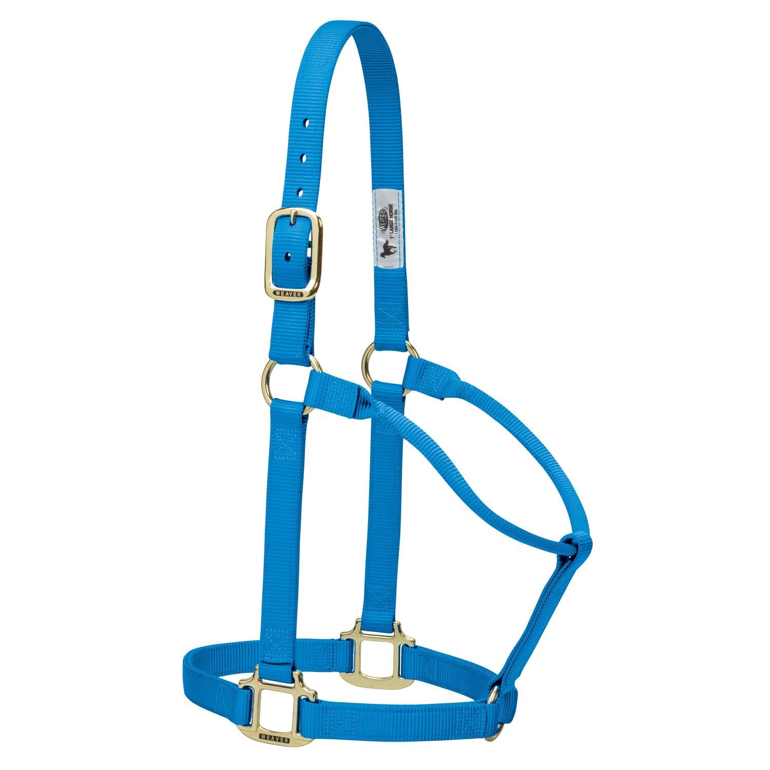 Weaver Equine Breakaway Horse Halter, Supple Leather Crown, Adjustable Brass Throat Snap Halters for Horses, Equine Tack