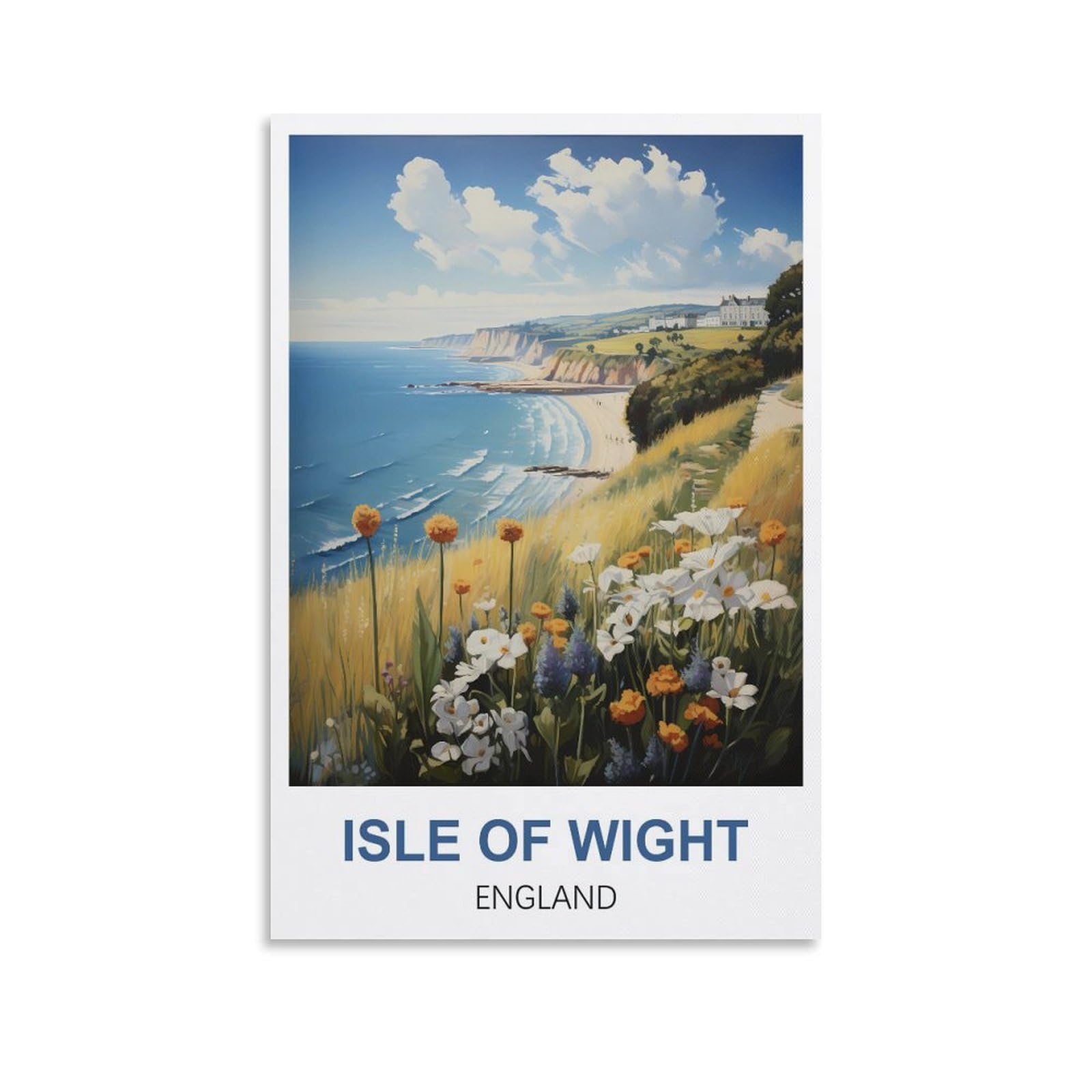 Ezmlfa A352 Diy Oil Painting Kits For Adults Kids Isle Of Wight England Beginner To Advanced Number Painting Kit-Kits Include Acrylic Paints,Brushes 40X50cm