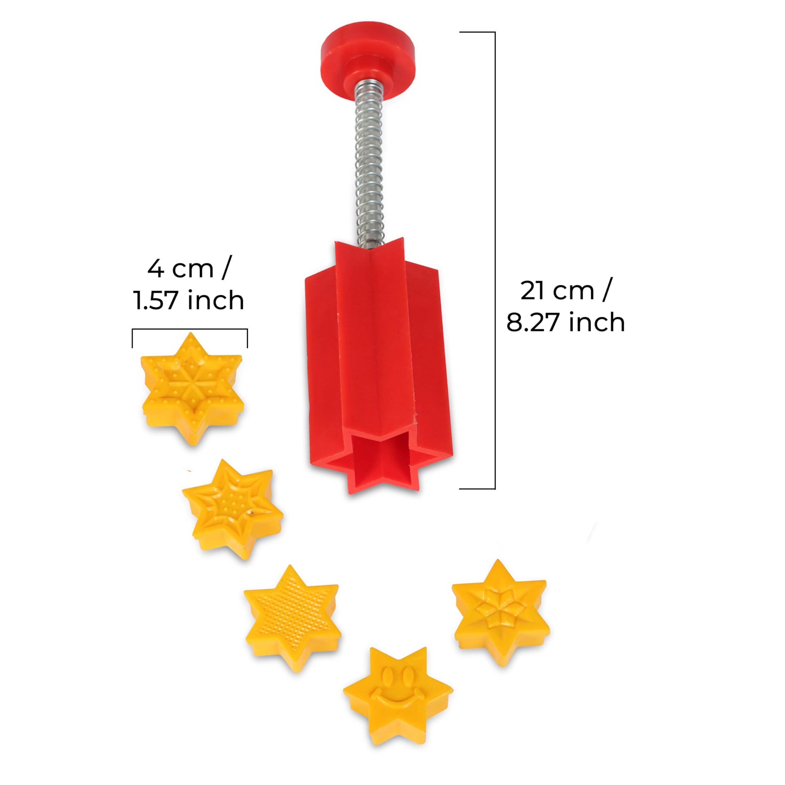 DS Star Shape Peda Maker Stamp | 5 Design Sweet Mould | Cookie Cutter Tool | 3.8 cm Stamper 3