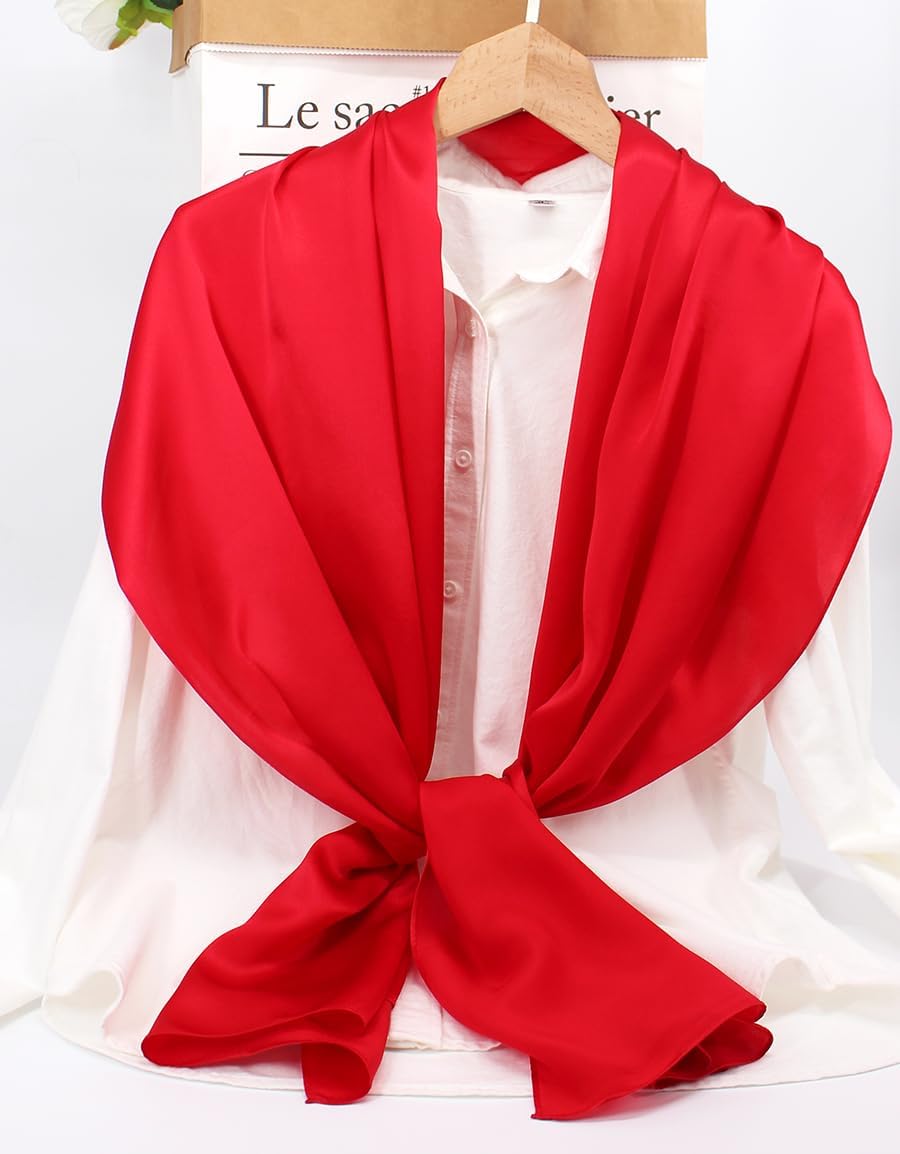 ANDANTINO 100% Mulberry Silk Long Scarf for Women Large Shawls for Headscarf and Neck- Oblong Hair Wraps with Gift Packed - Image 5