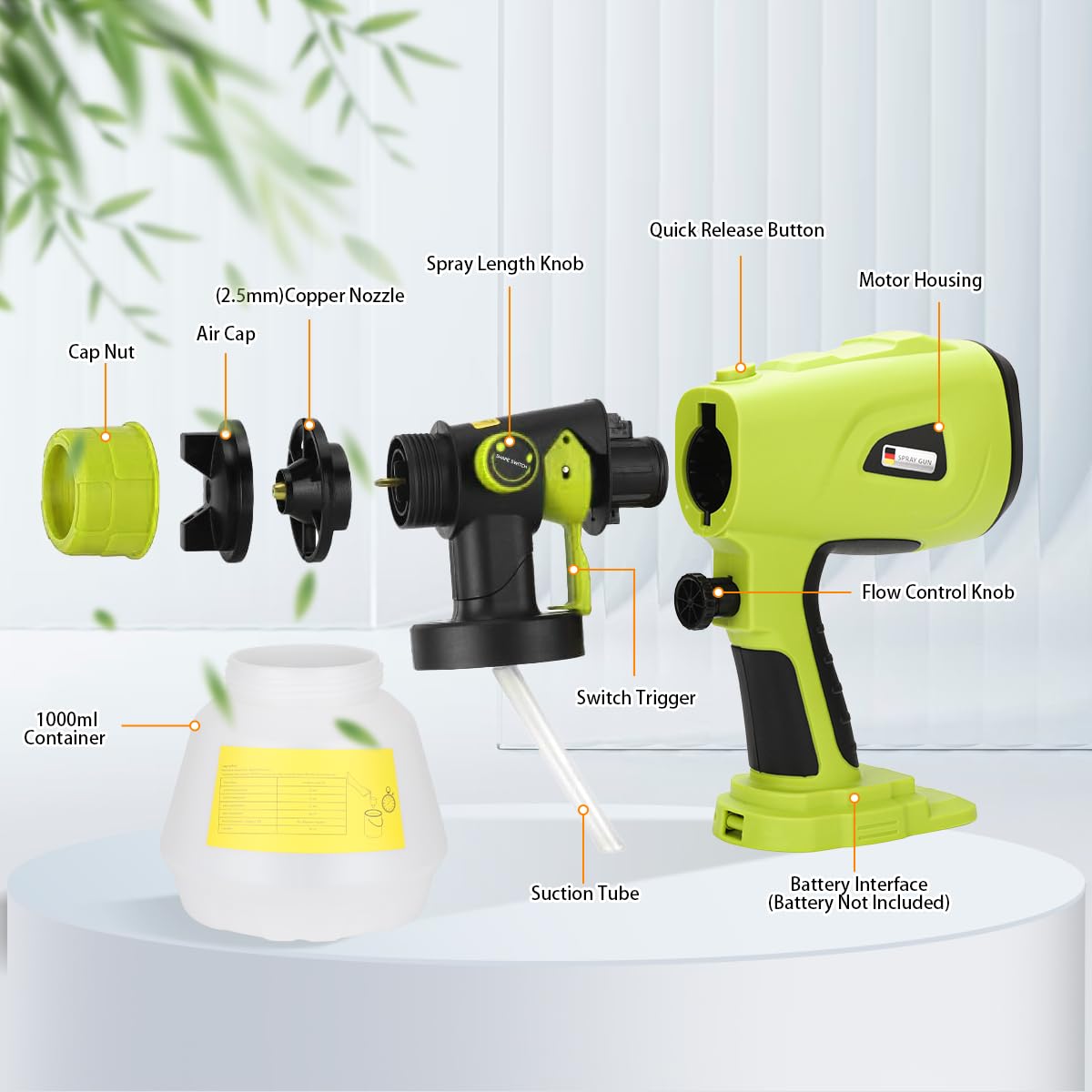 Snapklik.com : Aliarm Cordless Paint Sprayer For Ryobi One+ Plus 18V Li ...