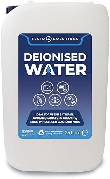 Deionised Water 25 Litres | For Steam Irons, Forklift Batteries, Automotive Screenwash, Hygeine Products, Antifreeze Coolants, Chemical, Engineering, and environmental services
