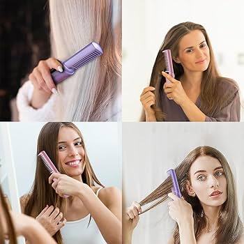 Amazon | ヘアアイロン ミニ くし型 USB充電式 アイロン コーム