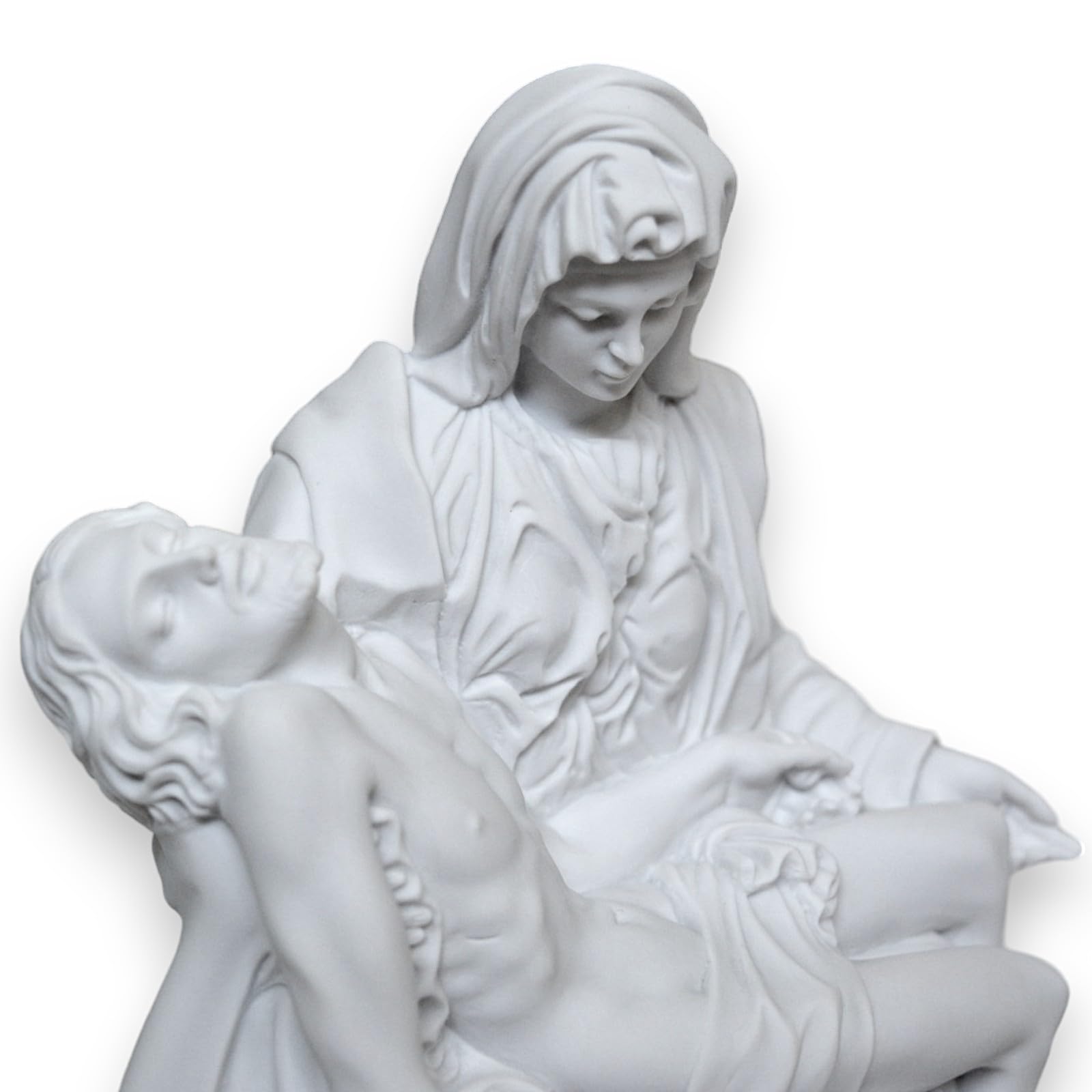 La Piedad de Miguel Ángel Escultura con base de mármol, varios tamaños, 23 cm