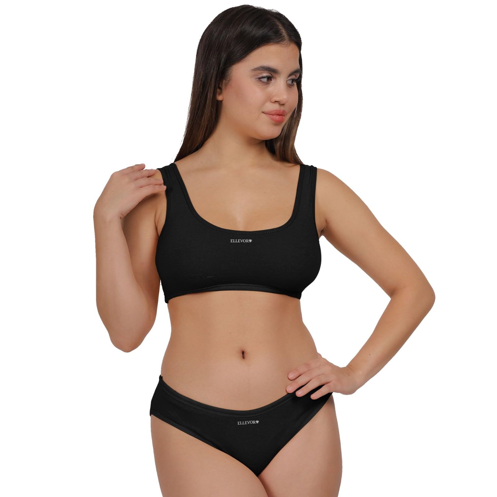 ellevora ZestFit AirBra & Panty Set for Women | Lycra Cotton Sports Bra & Panty Combo | Workout, Yoga & Gym Wear-picture-36