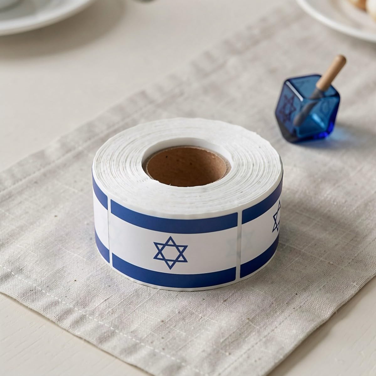 Toyvian 4 Rollos Pegatinas de Bandera Israelí Azul y Blanco Estrella de