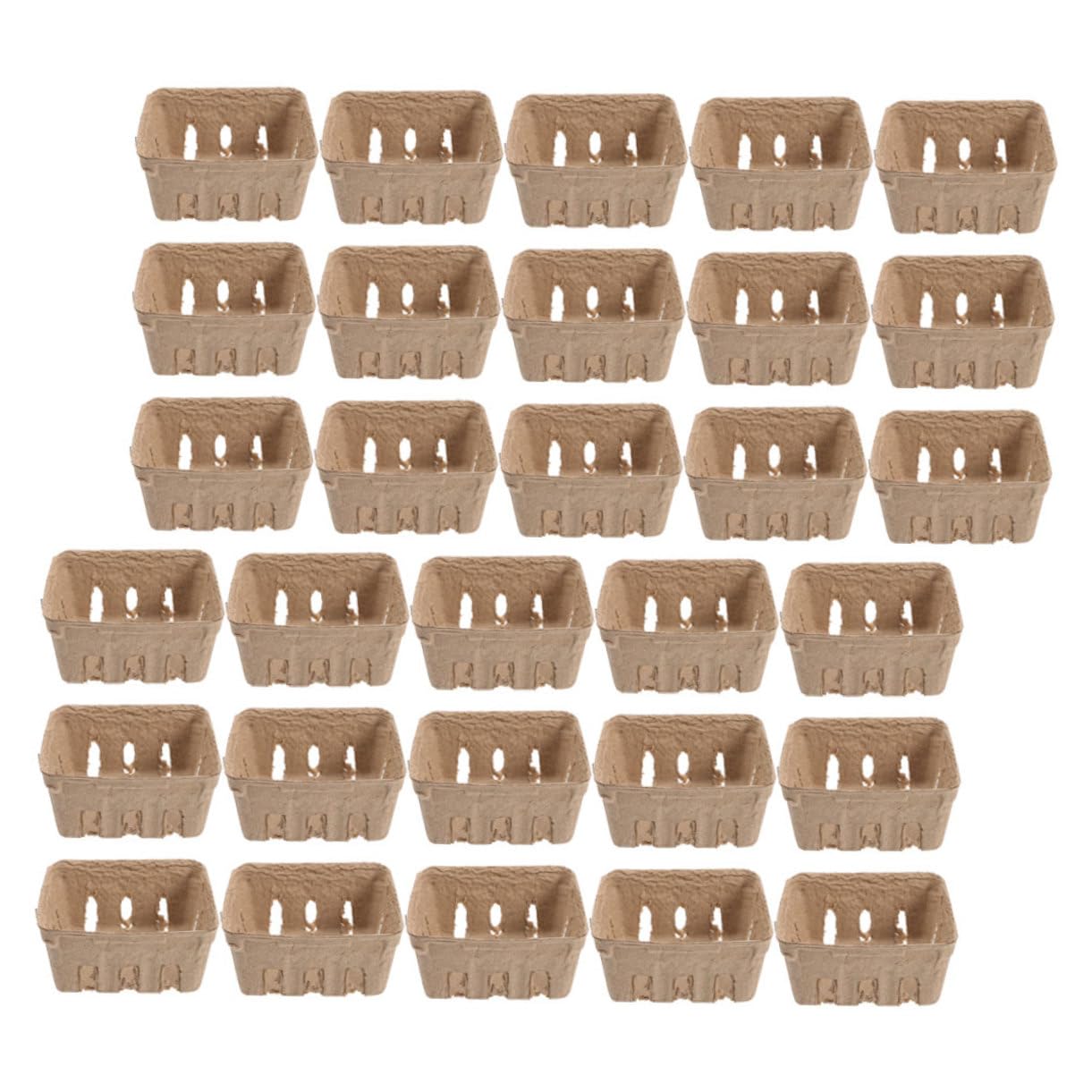Cesta para bayas de pulpa de papel, cajas ventiladas y ecológicas para fruta, 40 uds