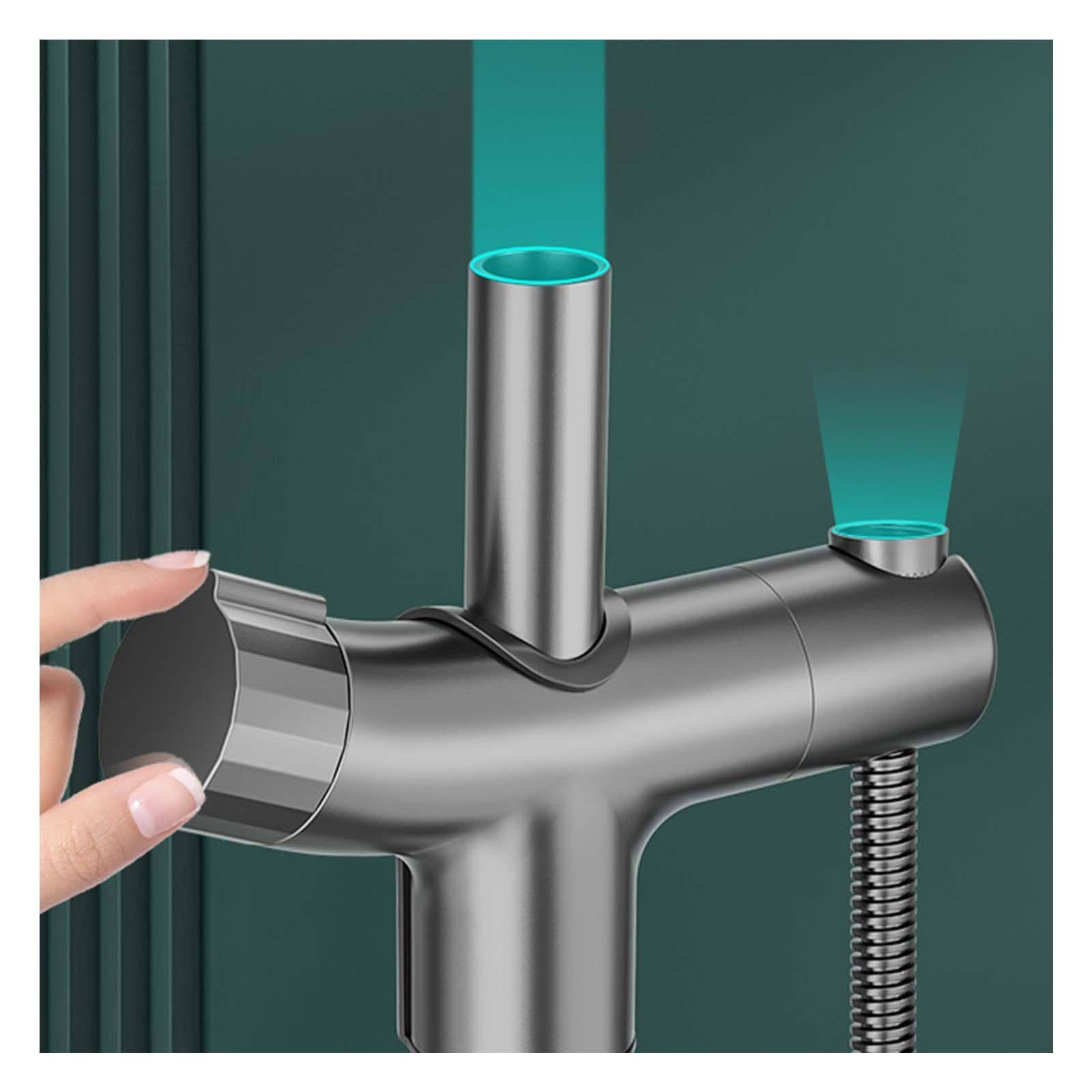 Soporte Ducha Pared Gris Pistola Soporte Alcachofa Ducha Ángulo Ajustable 75° Soporte Ducha Altura Ajustable Soporte de Ducha la Instalación No Requiere Desmontaje Soporte para Ducha