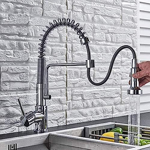 Mitigeur cuisine douchette extractible 80 cm en chrome pour évier