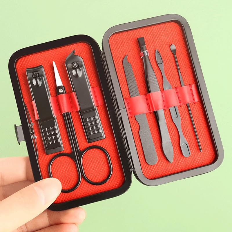 Ensemble de coupe-onles manucure 7 pièces noir mat haute précision