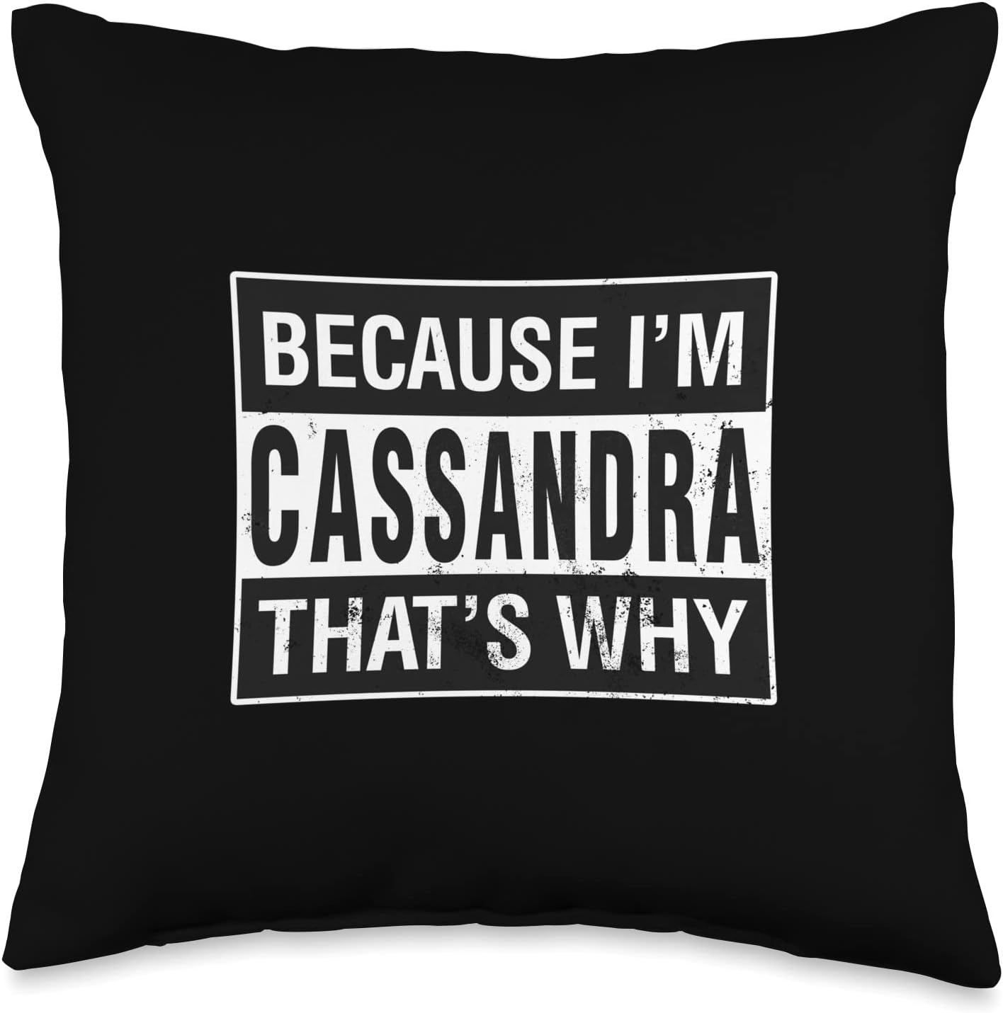 Name, Because I'm Cassandra That's Why Throw Pillow, 16x16, Multicolor