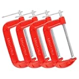 MAXPOWER 4-pieces C Clamps Set, 6 Inch C Clamp, Up To 6-Inch Jaw Opening, 2-3/4 Inch Throat Depth