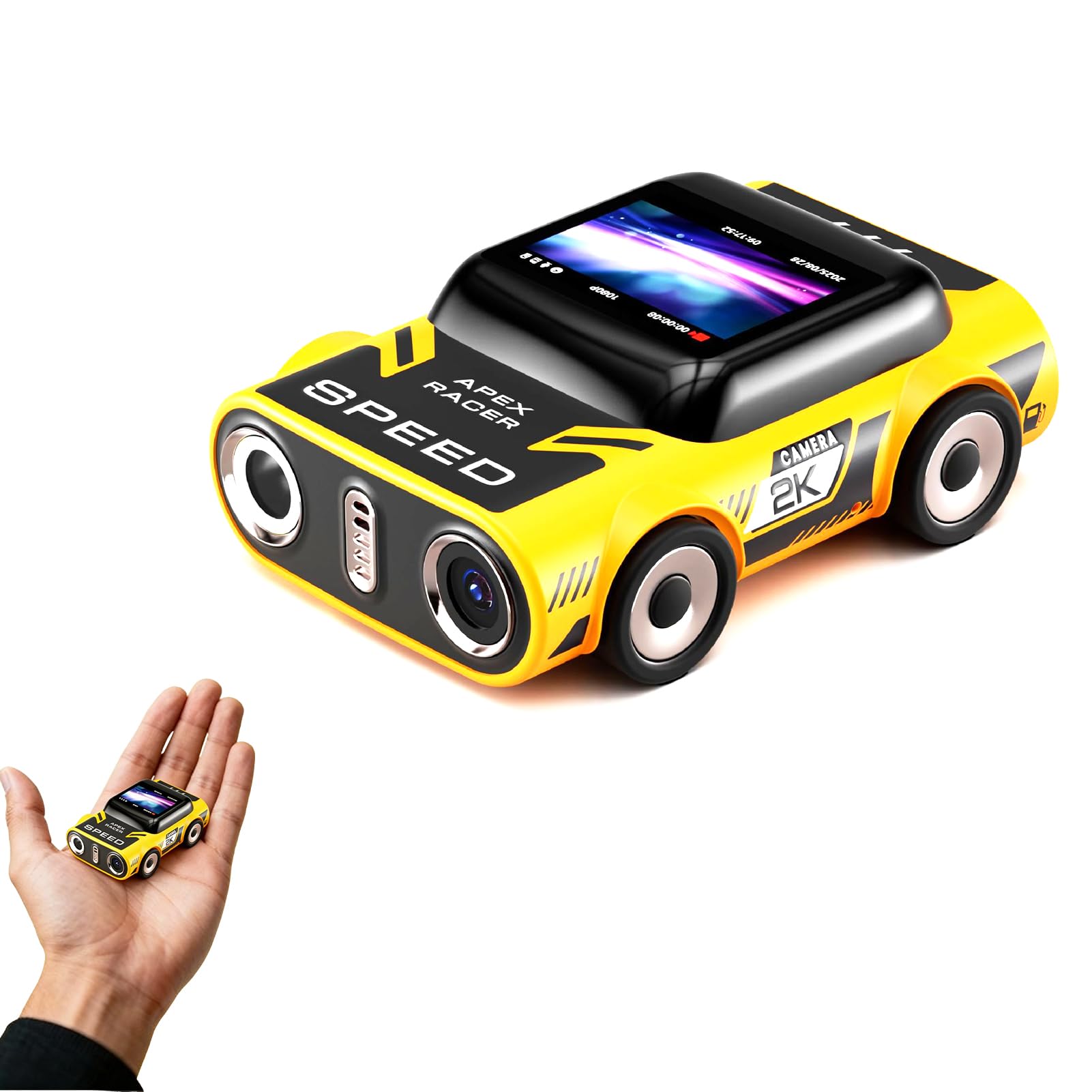 LICAEVEY 2K Keychain Digital Camera Car Shaped, Thumb Sized Mini Digital Camera with 0.96In Color Screen, 180 Wide Angle Lens, for Travel Vlog Recording Gift-image-8