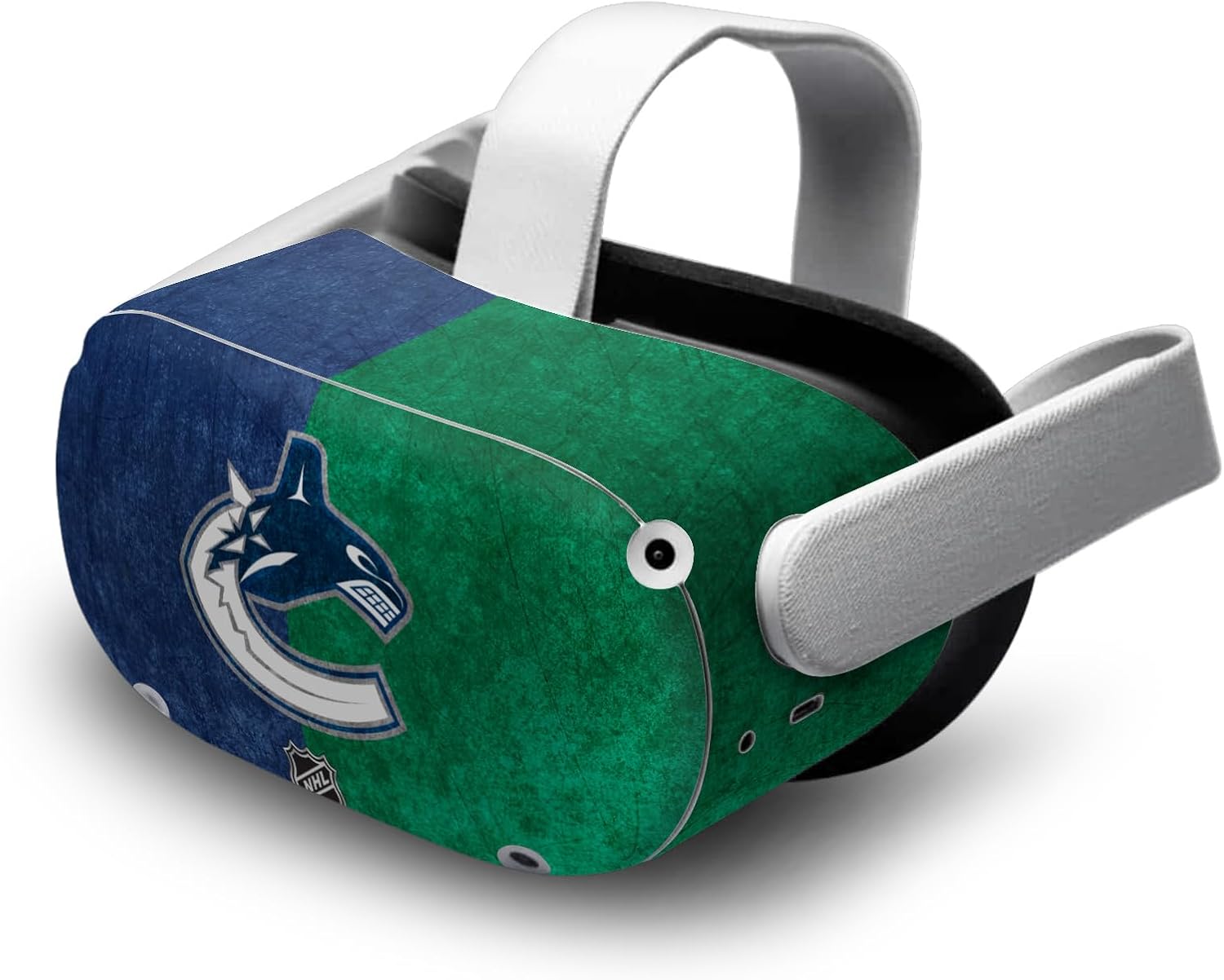 Head Case Designs Officially Licensed NHL Half Distressed Vancouver Canucks Vinyl Sticker Skin Decal Cover Compatible with Meta Quest 2