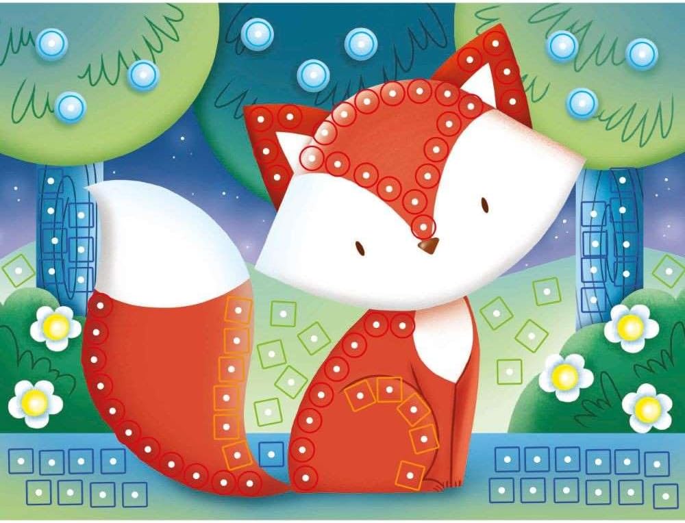 Quercetti Mosaic Pin - Nature Themed Mosaic Making Craft Kit for Kids 5+ - 300 Colored Pins - 8 Pattern Cards - Not Foldable