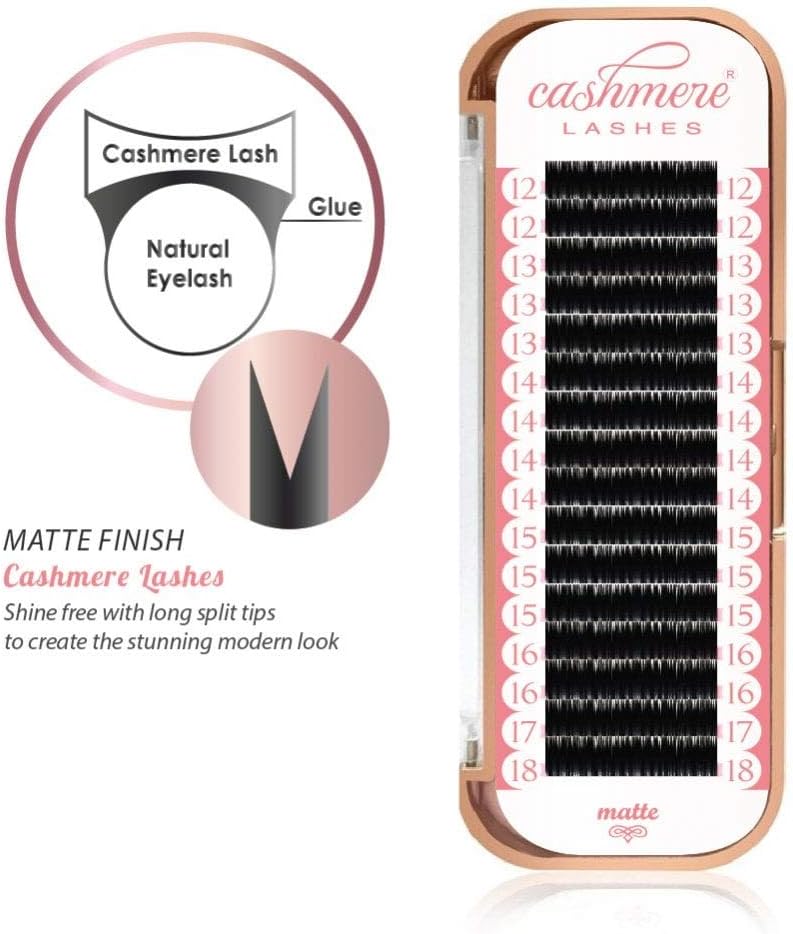 Cashmere Lashes Matte 0.15 C curl Mixed Tray Classic Flat Ellipse Individual Eyelash Extensions