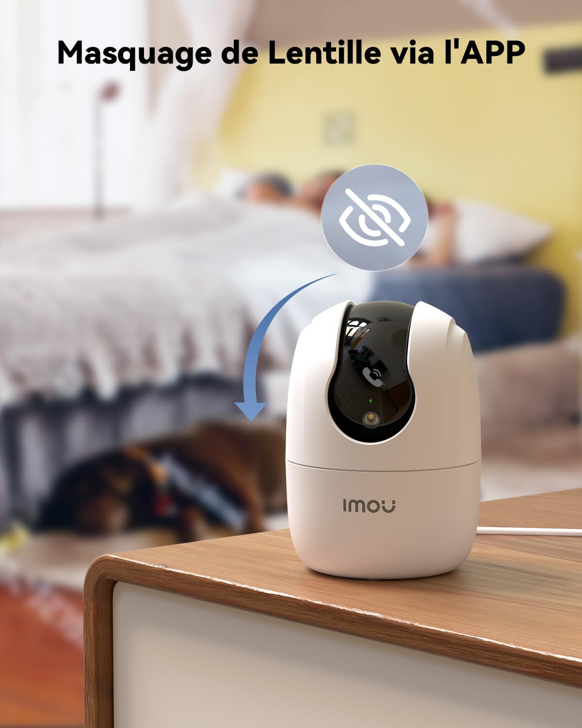 Imou 2K 3MP Caméra Surveillance WiFi Intérieur 360° Wi-Fi 6 Double-Bande Vision Nocturne Couleur Détection Personnes Animaux Suivi Intelligent Compatible Alexa