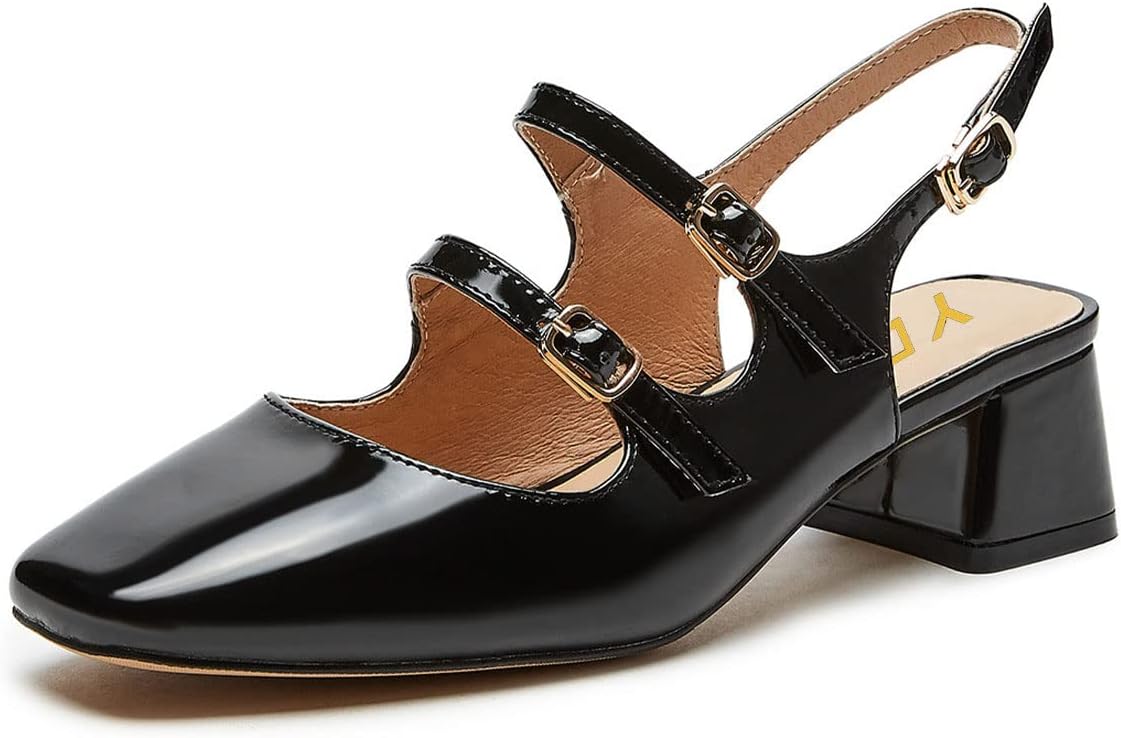 Buckle-Fastening Slingback Strap Low Block Heel main image 0
