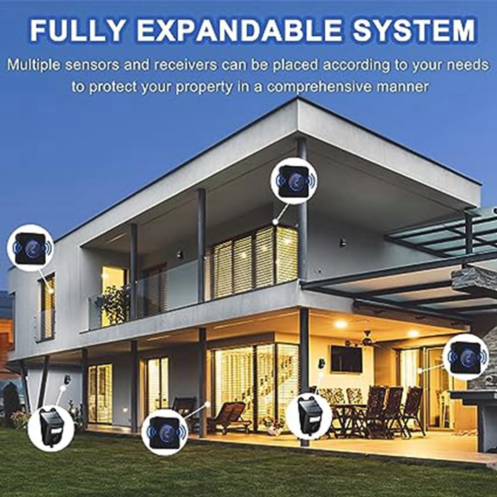 Allarmi Solari per Sensori e Rilevatori di Movimento Wireless Accoglienti Allarmi di Retromarcia Sistemi di Sicurezza Domestica Durevole Facile Installazione Spina UE B