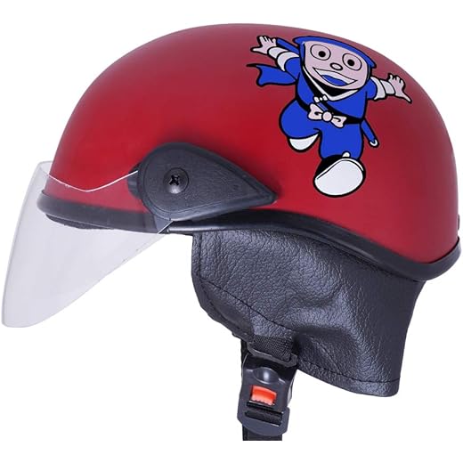 Western Era Cartoon Character Helmet for Kids Free Red Matte