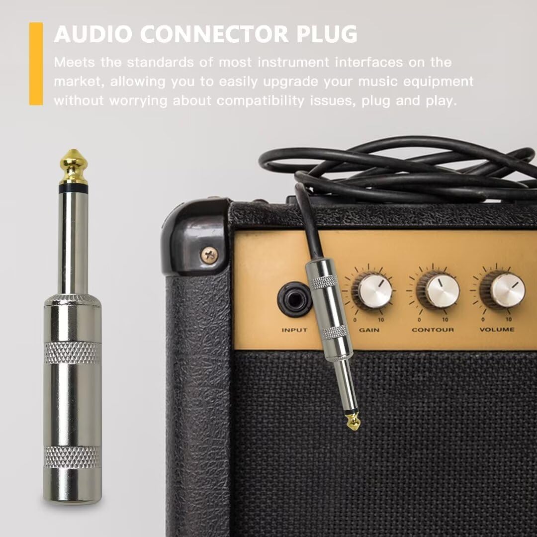 RUNCCI - 10 pezzi Jack Mono Audio Saldatore Connettore 6,35 mm TS per Altoparlanti/Chitarra/Microfono