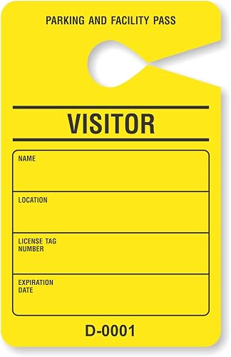 SmartSign Visitor Parking Pass (100-Pack) - Fluorescent Yellow Parking Permits,