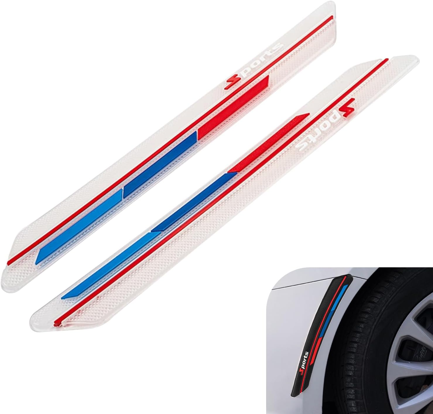 2 PCS Car Bumper Guard Trim, Anti-Scratch Rubber Protector, Anti-Collision Car Door Edge Guard Strip, Universal for Most Cars, SUVs, Trucks (Transparent)
