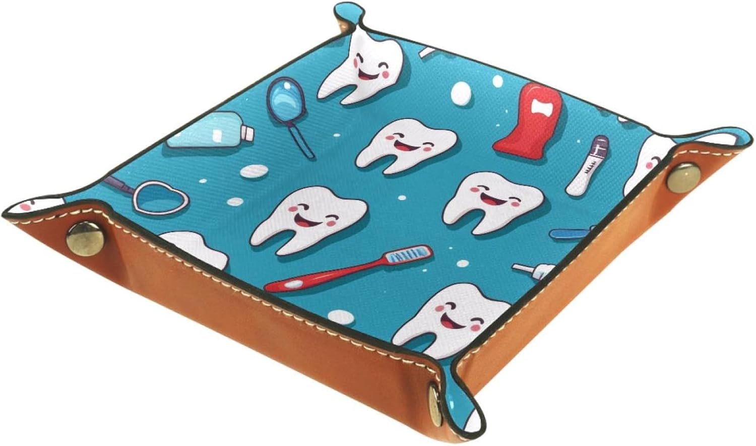 Microfiber Leather Dice Trays Holder for Dice Games Like RPG DND, Teeth and Dentistry Dice Holder Storage Box Portable Folding Rolling Dice Tray, 20.5x20.5cm
