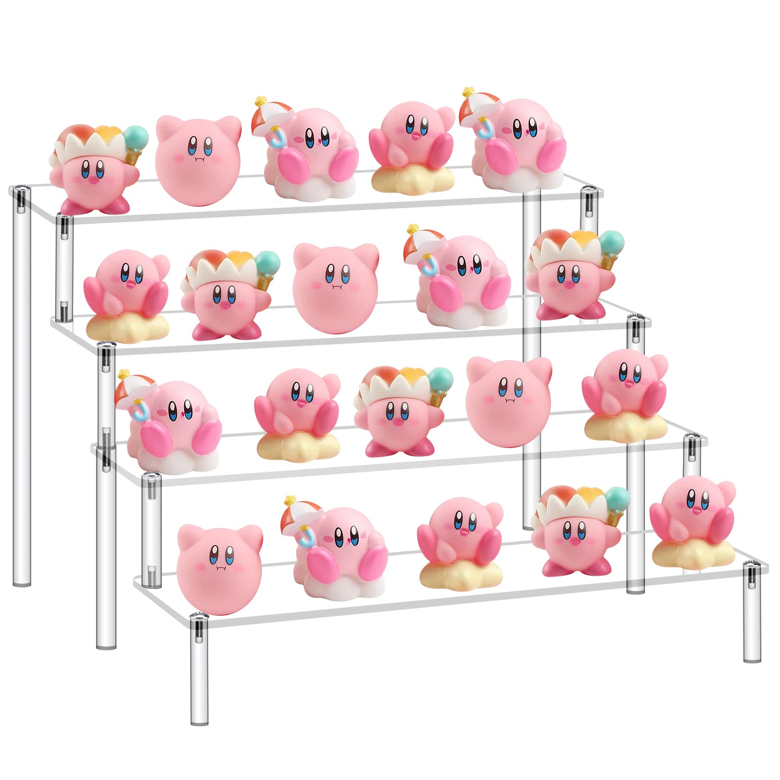 Venga amigosAcrylic Display Risers,display Stands Jewelry Display Riser Shelf Showcase Fixtures for Toys Cupcake Food Desserts Perfume Collection Cosmetic (Clear,30*8CM)