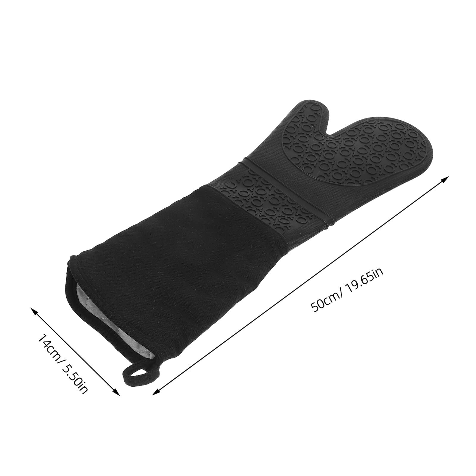 Hemobllo Guantes de Cocina de Silicona Resistentes al Calor Manoplas Largas Antideslizantes para Horno Protección Codo Guantes Impermeables para Hornear y Asar 1 Par 175g