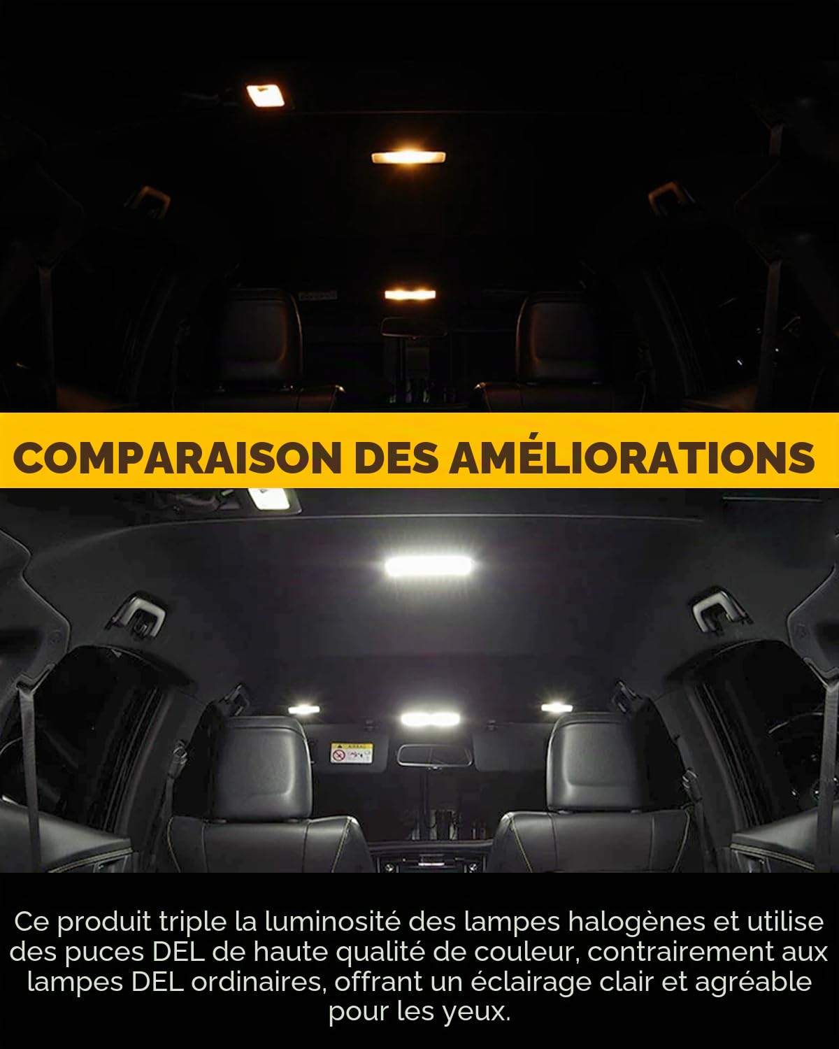 BMT xms Kit d'éclairage LED intérieur pour voiture - Remplacement pour BMW 5 Series E60 E61 Sedan Wagon Touring 2004-2010, éclairage intérieur blanc 6000K, 23 pièces