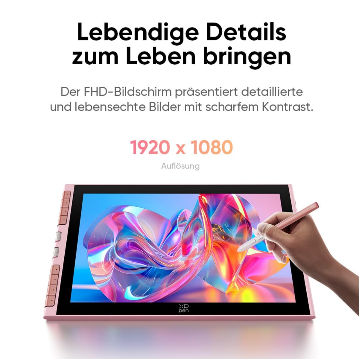 XPPen Artist 12 3rd Grafiktabletts mit Display für PC, 16384 Druckstufen, 8 Schnelltasten, 99% sRGB, 8 bit Farbtiefe, Digitales Zeichentablett kompatibal mit Win, Mac, Linux, Android