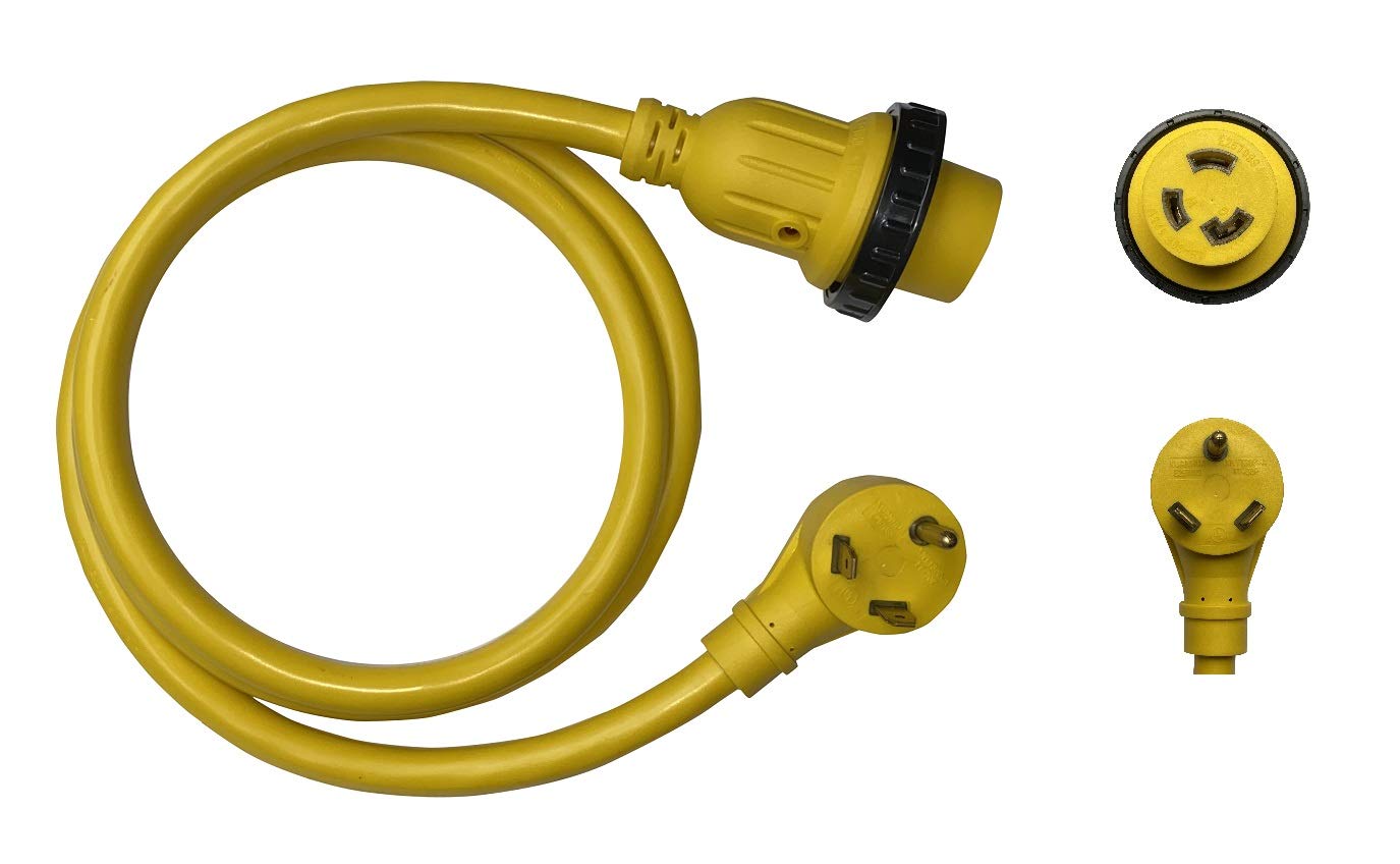 ONETAKTT-30P to L5-30R ETL Listed 6 FT 120V 30 Amp 3 Prong Household Appliance Male Plug to Twist Lock 30 Amp 3 Prong Female Receptacle Marvine Shore RV Camper Travel Trailer Car Power Cord Adapter