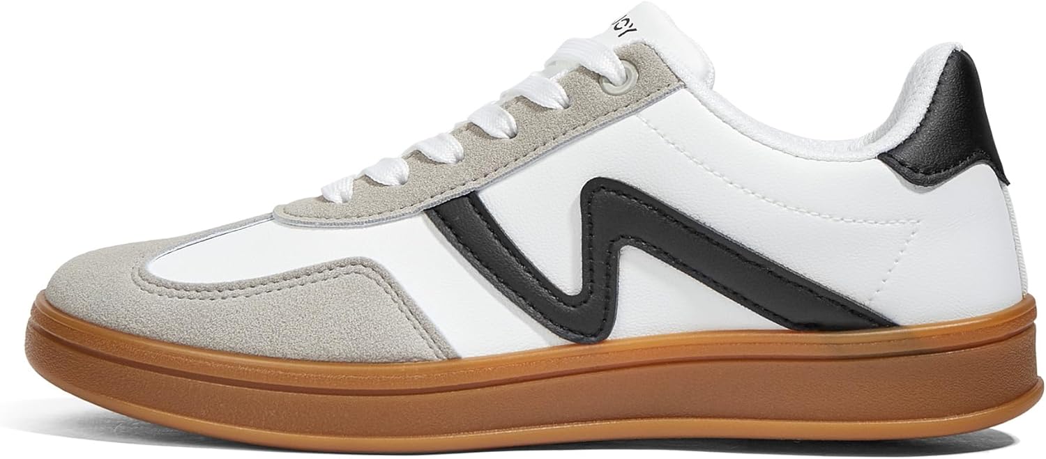 Women's Classic Retro Fashion Sneakers with Gum Sole Trendy Low Top Casual Shoes for Daily Wear, Walking & Outfits