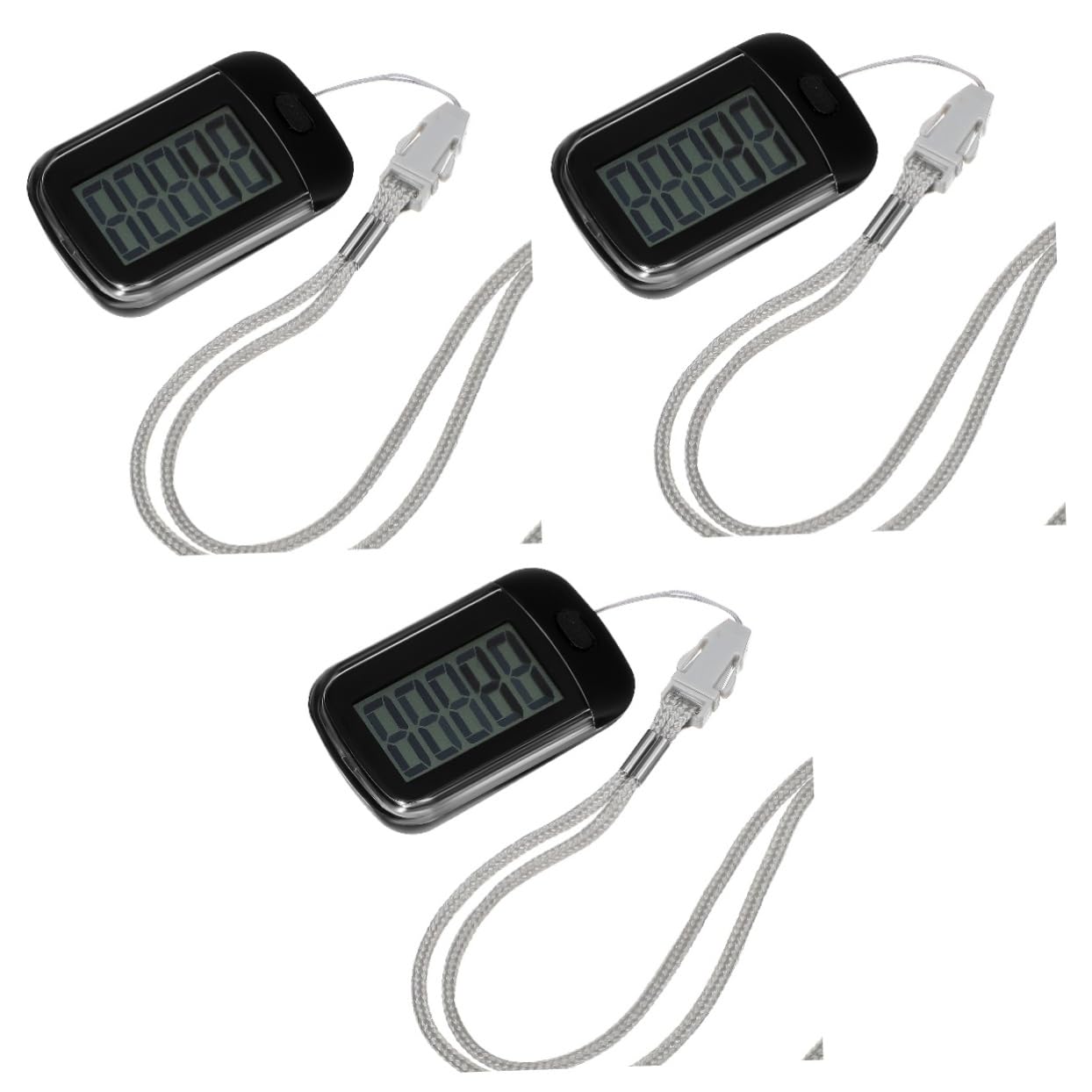 ifundom 3 Stück Schrittzähler Tracker Tragbar gehen klein mit Klipp Wandern Knöchel Schalter Sensor Plastik Black