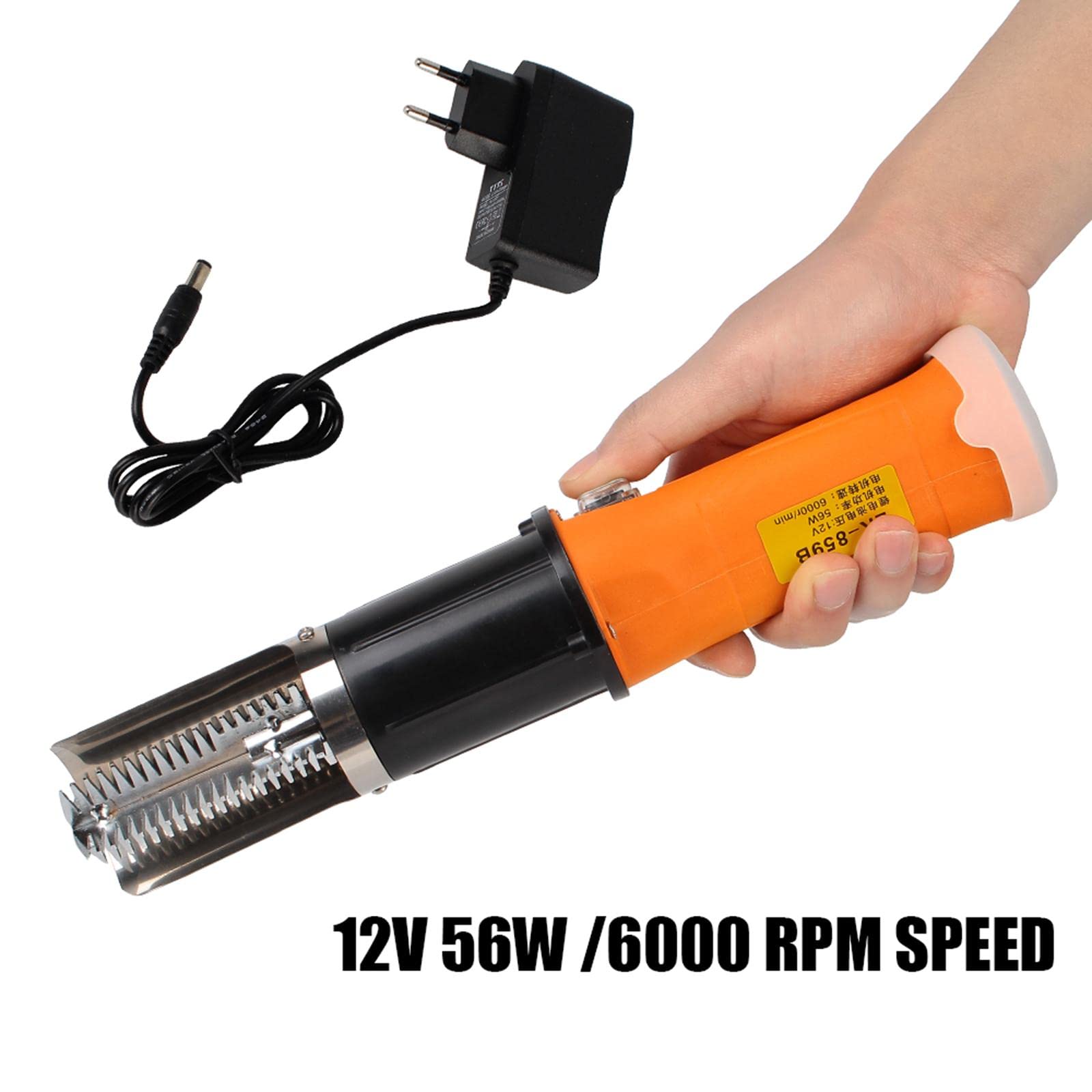 Escalador de Pescado Eléctrico Herramienta Descamadora Limpiador con Material Resistente Mango Ergonómico Y Motor Potente para de Verduras Re, Cabezal de Hoja de 4 Caras, Individual