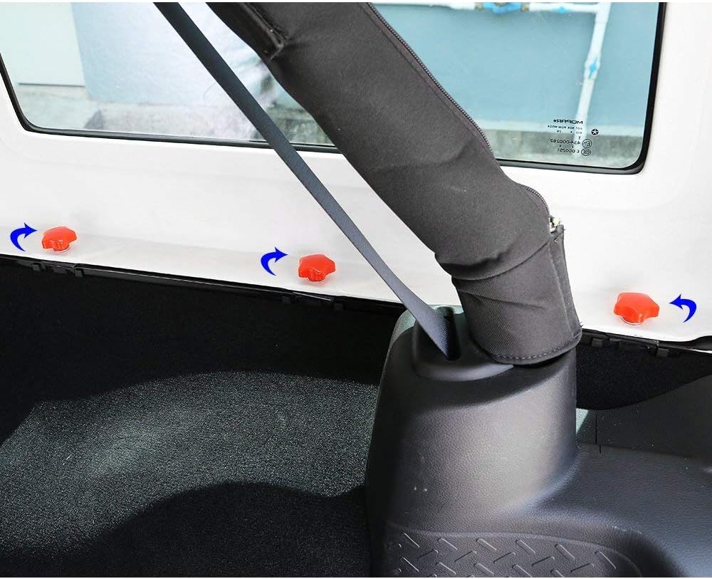 JeCar Red 8 Hard Top Quick Removal Tee Knobs Kit Compatible with Jeep Wrangler 2007-2024 JK JKU JL JLU Sports Sahara Freedom Rubicon X 2 4 Door Accessories