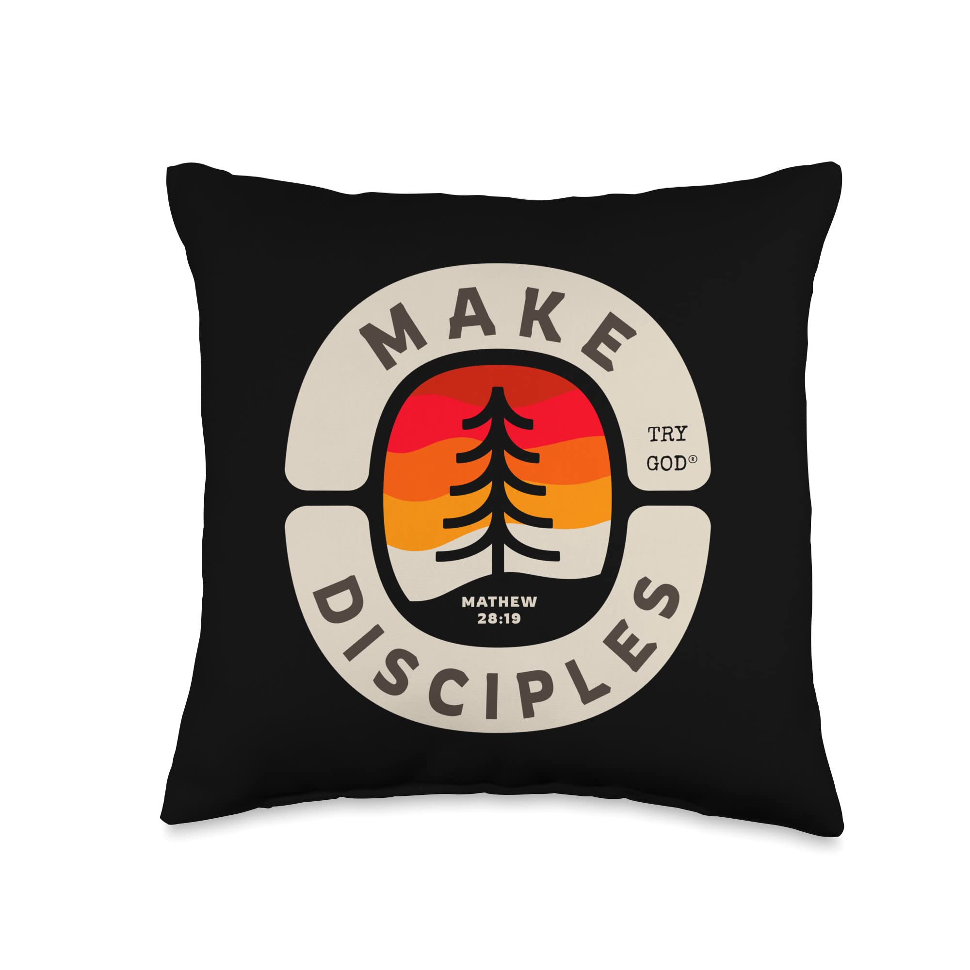 icshirts Try God Christian Collectionicshirts Try God Christian Collection Make Disciples Christian Bible Verse Matthew 28:18-20 Throw Pillow, 16x16, Multicolor