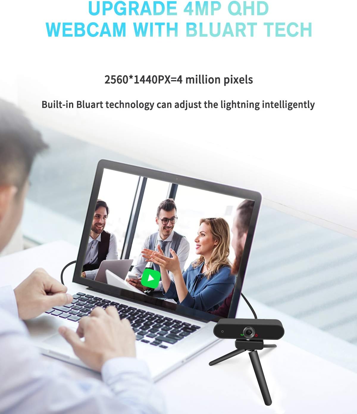 Best Cyber Deals 🔥 2K Streaming Webcam with Microphone, 2560P 4MP USB Computer Webcam with Privacy Shutter and Tripod Stand, Plug and Play, Desktop Laptop Computer Web PC Mac Video Calling Conferencing Recording