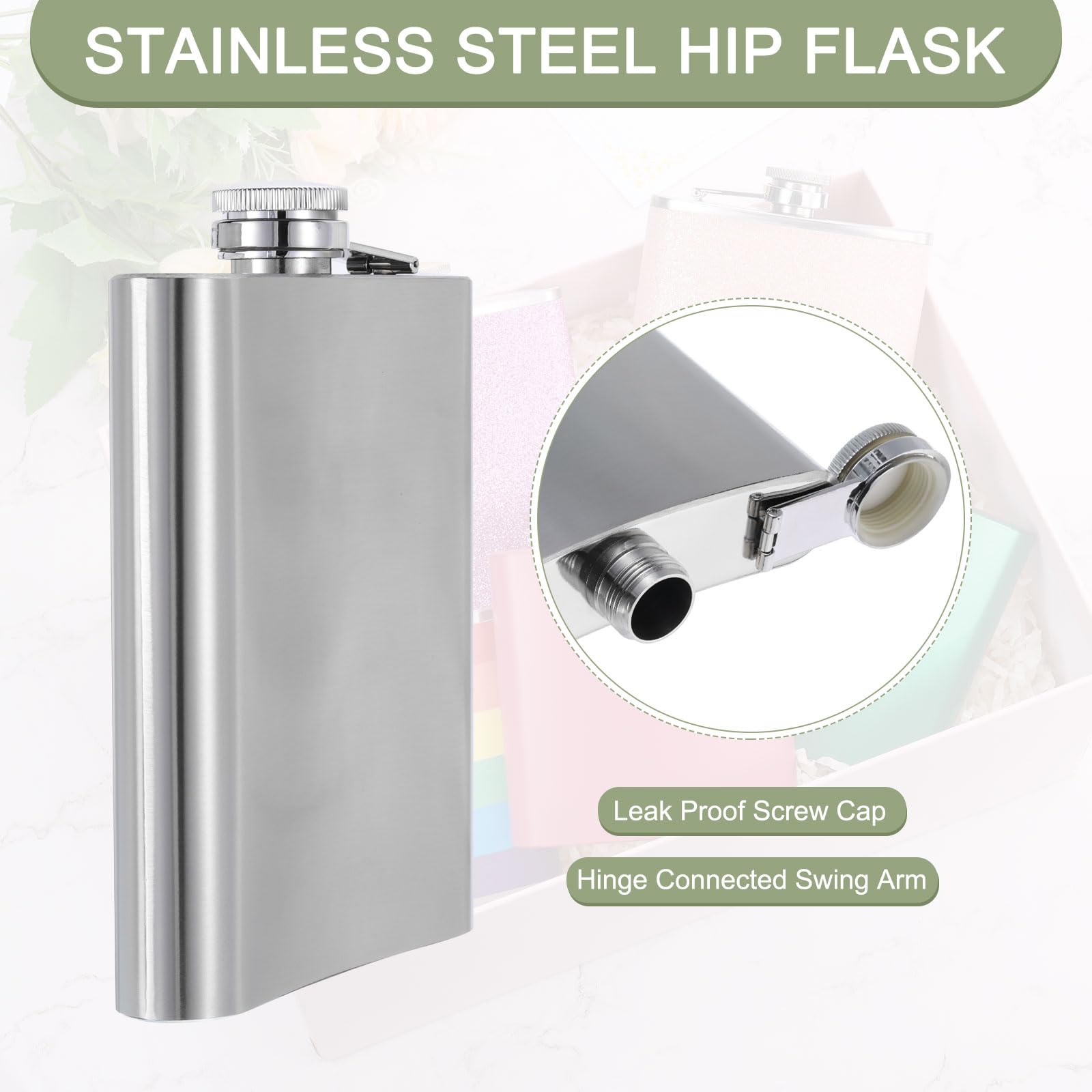 Fiaschetta In Acciaio Inossidabile 500 Ml Argento - A Prova Di Perdita, Per Liquori E Bevande, Ideale Per Outdoor - Foto 5