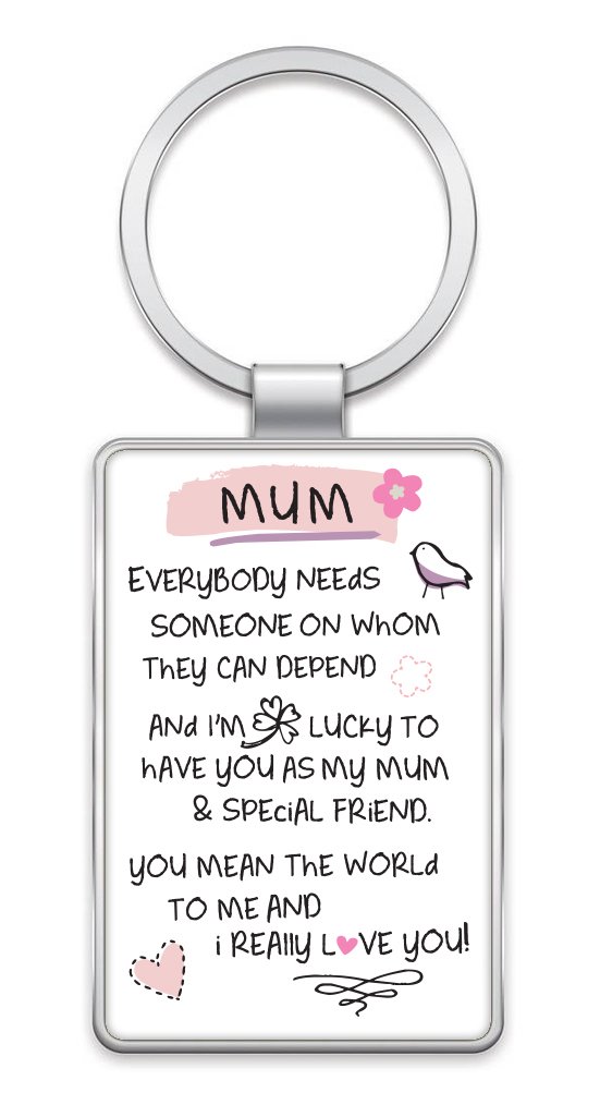 Wpl White Inspired Words Keyring - Mum - Gift Ideas