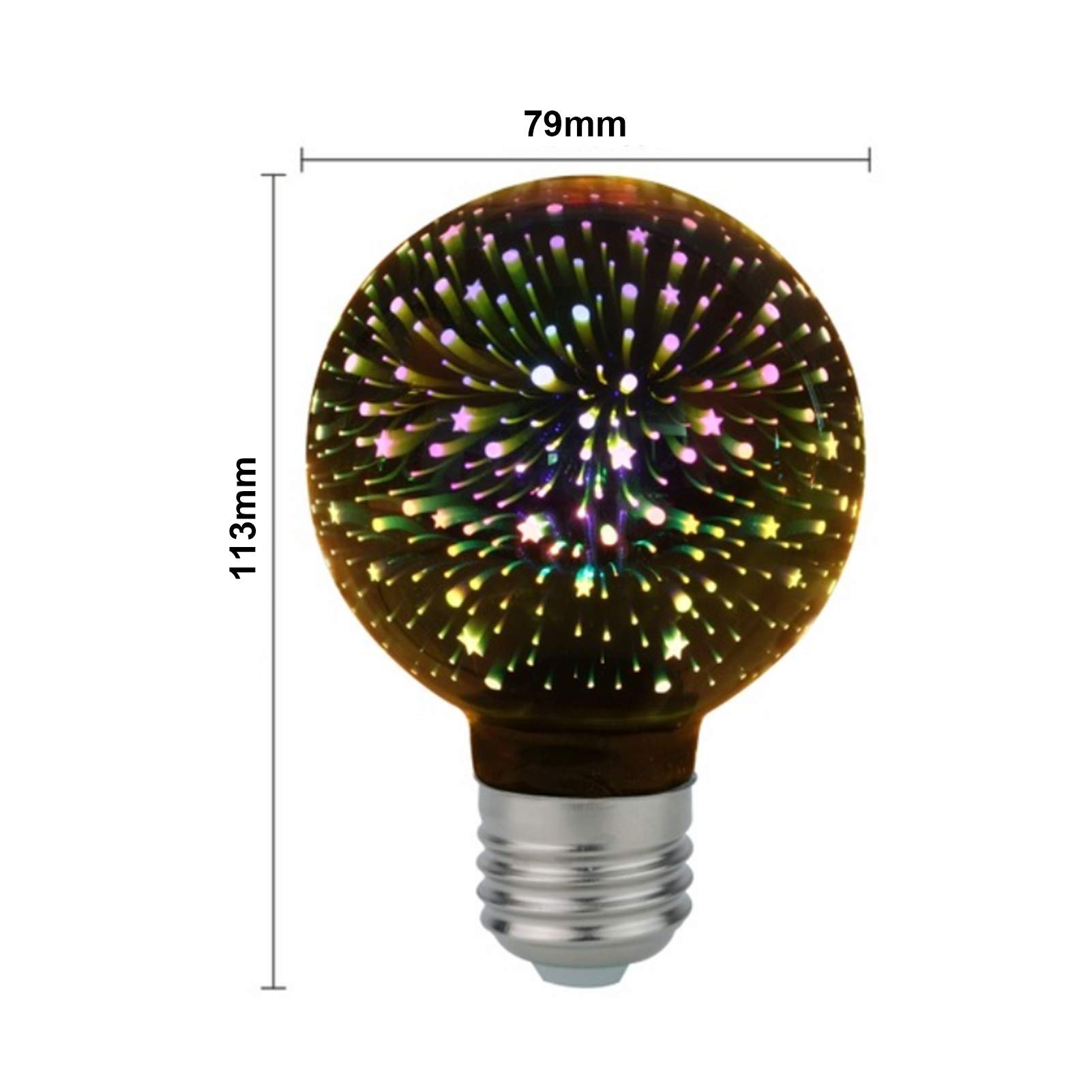 Bombilla Edison filamento retro LED estrella 3D/bombilla Edison 4W decoración navideña tira luz LED vidrio bombilla Edison, utilizada decorar iluminación ambiental, 6 paquetes, cálido