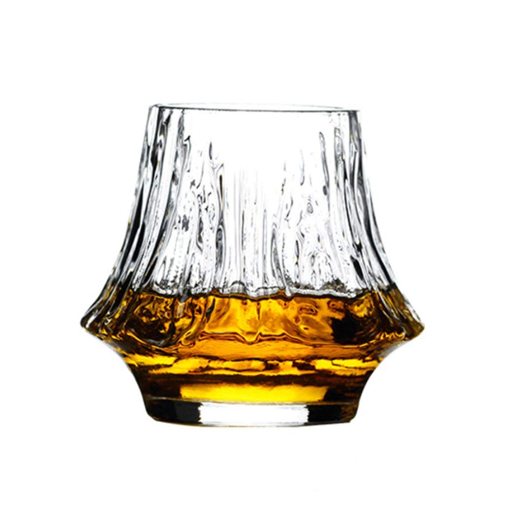 XMCF Whiskey Tumbler Water Glasses Whiskey Glass Hand-blown Flame Mount Fuji Glass Liquor Glass Japanese Style Simple Streamlined Glass 280ml Unbreakable Personalised Gift